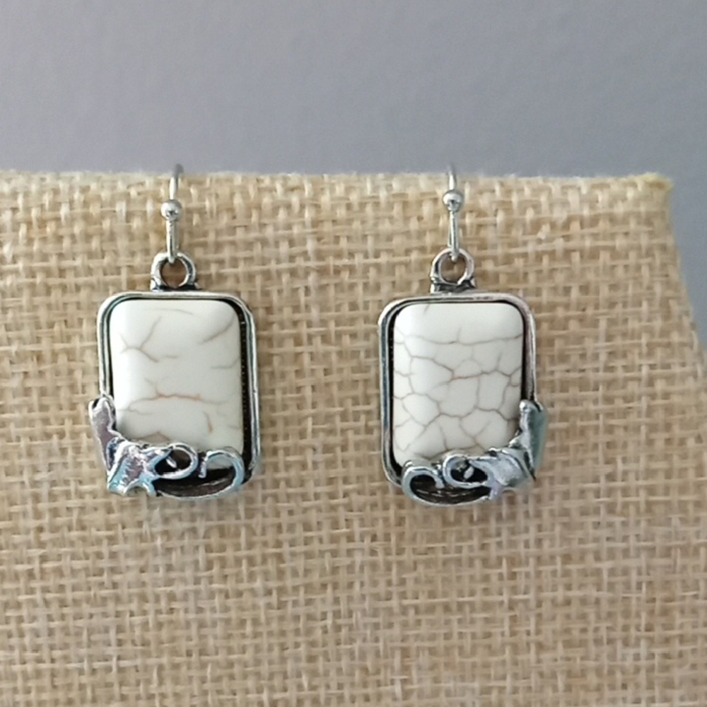 Southwest Turquoise White Earrings